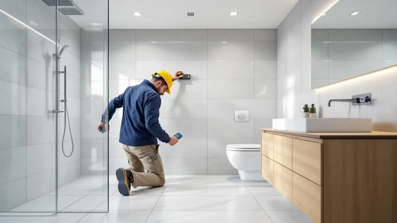 Tegelzetter onthult hoe je een naadloze badkamer maakt zonder scheuren